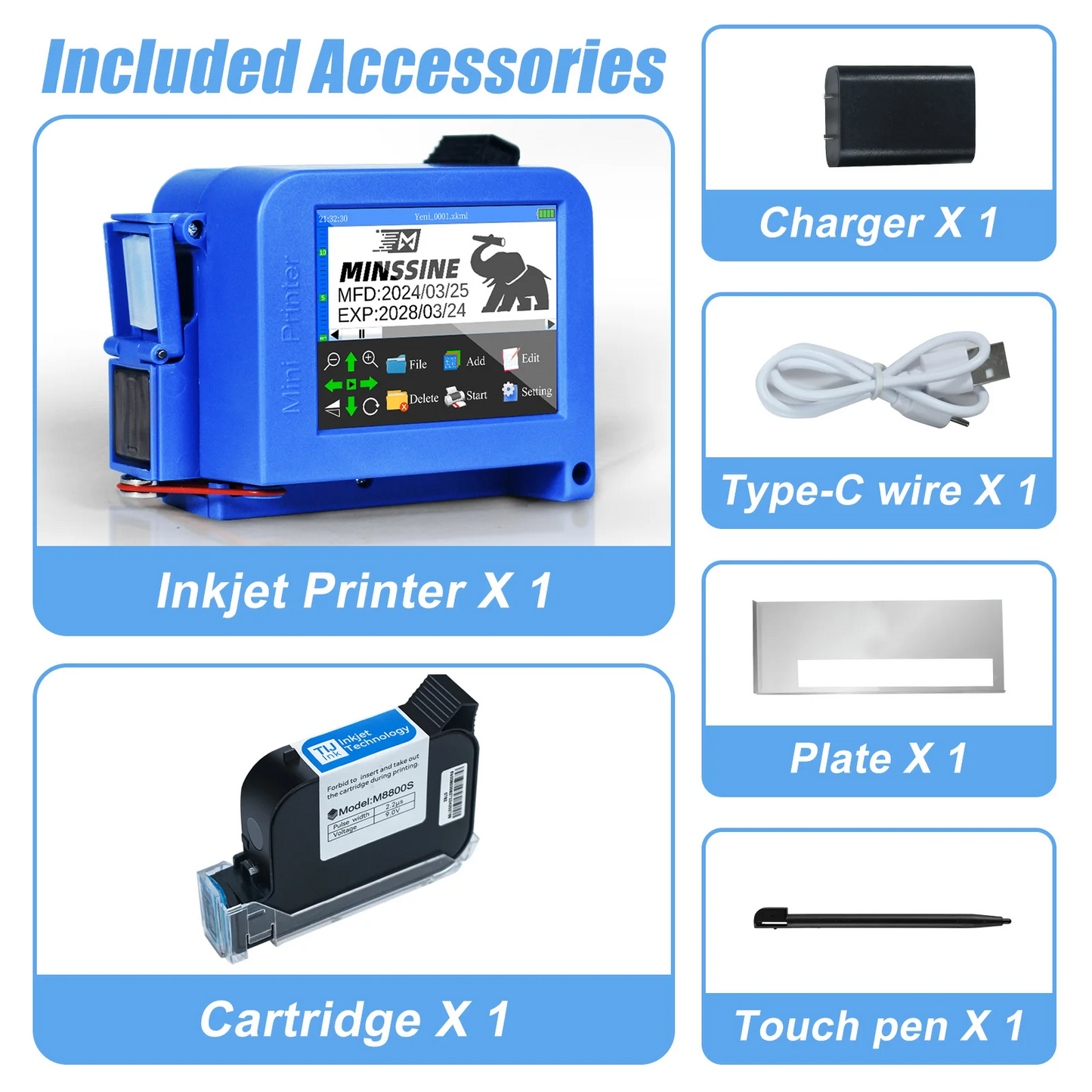 Portable Handheld Inkjet Printer QR Barcode Date Coder