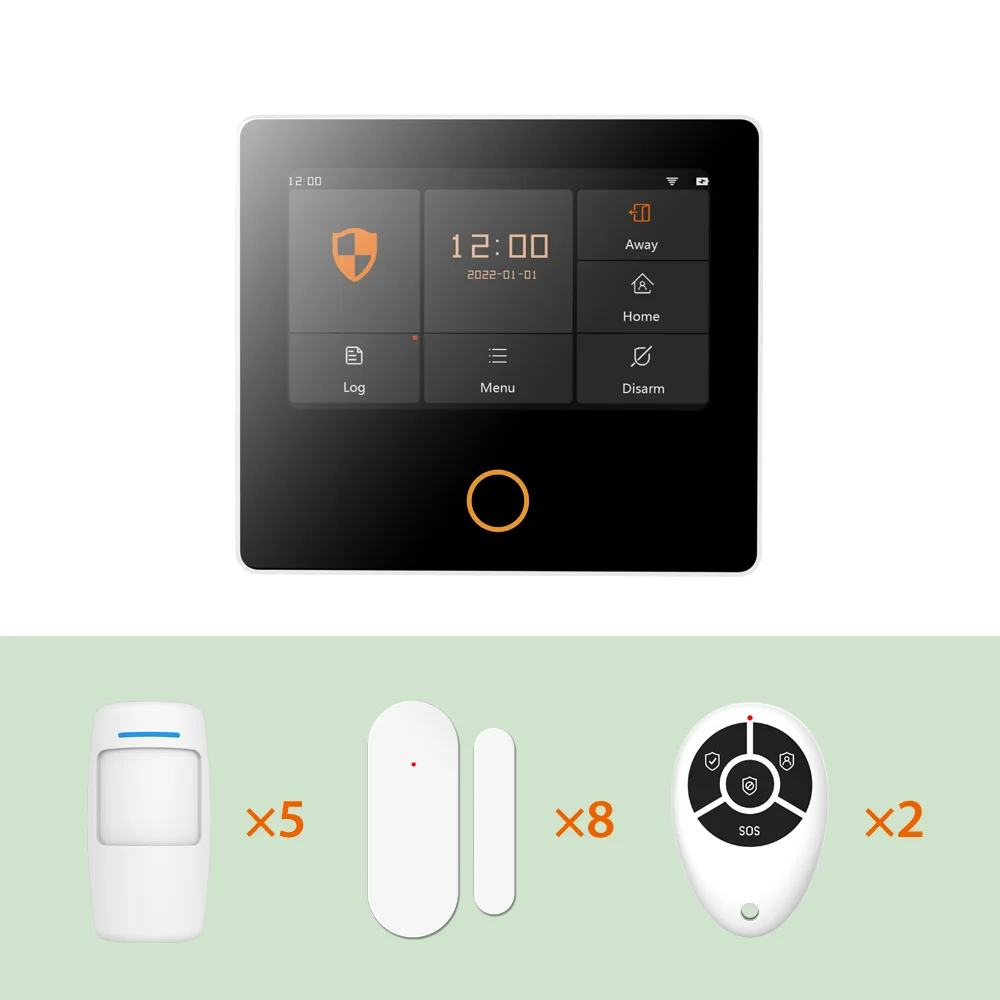 Smart Home Burglar Alarm 16-Piece Kit Touch Screen