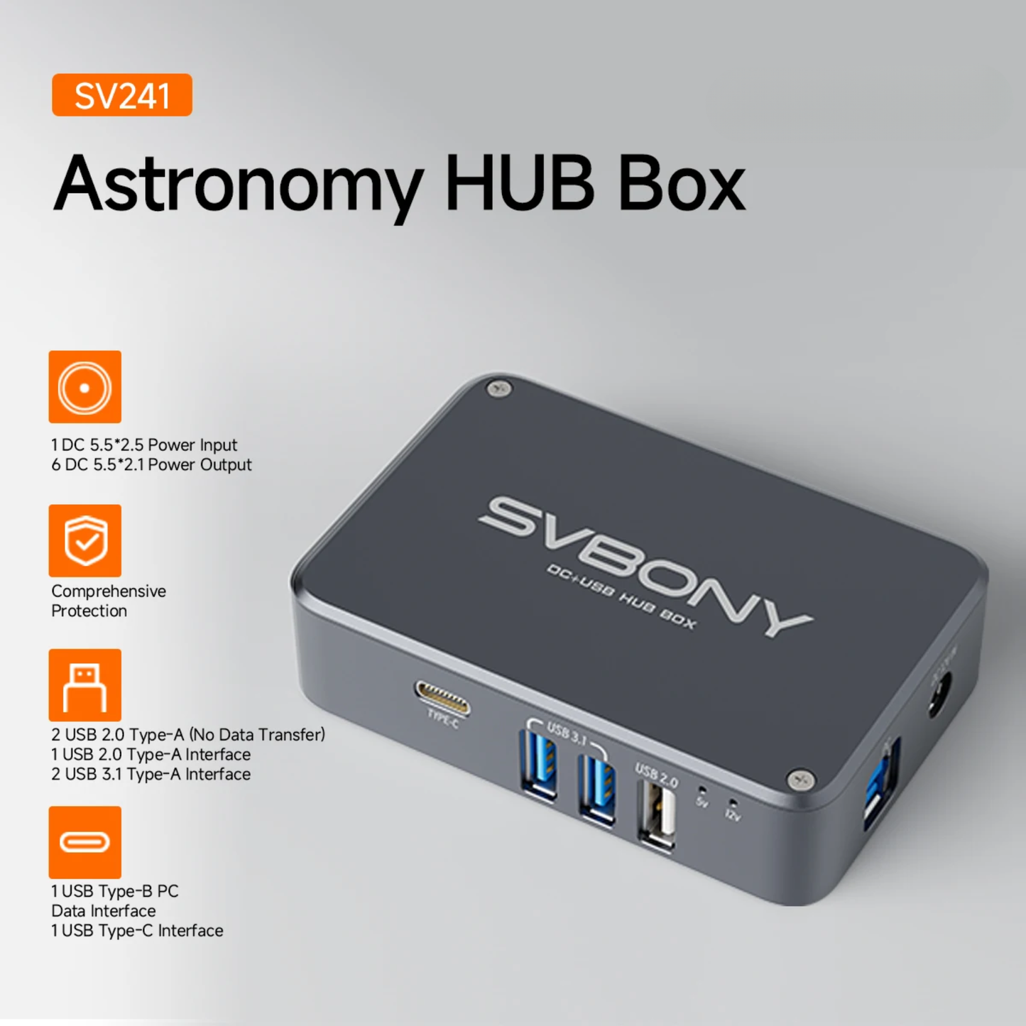 Astronomy DC USB Hub for Astrophotography Cameras