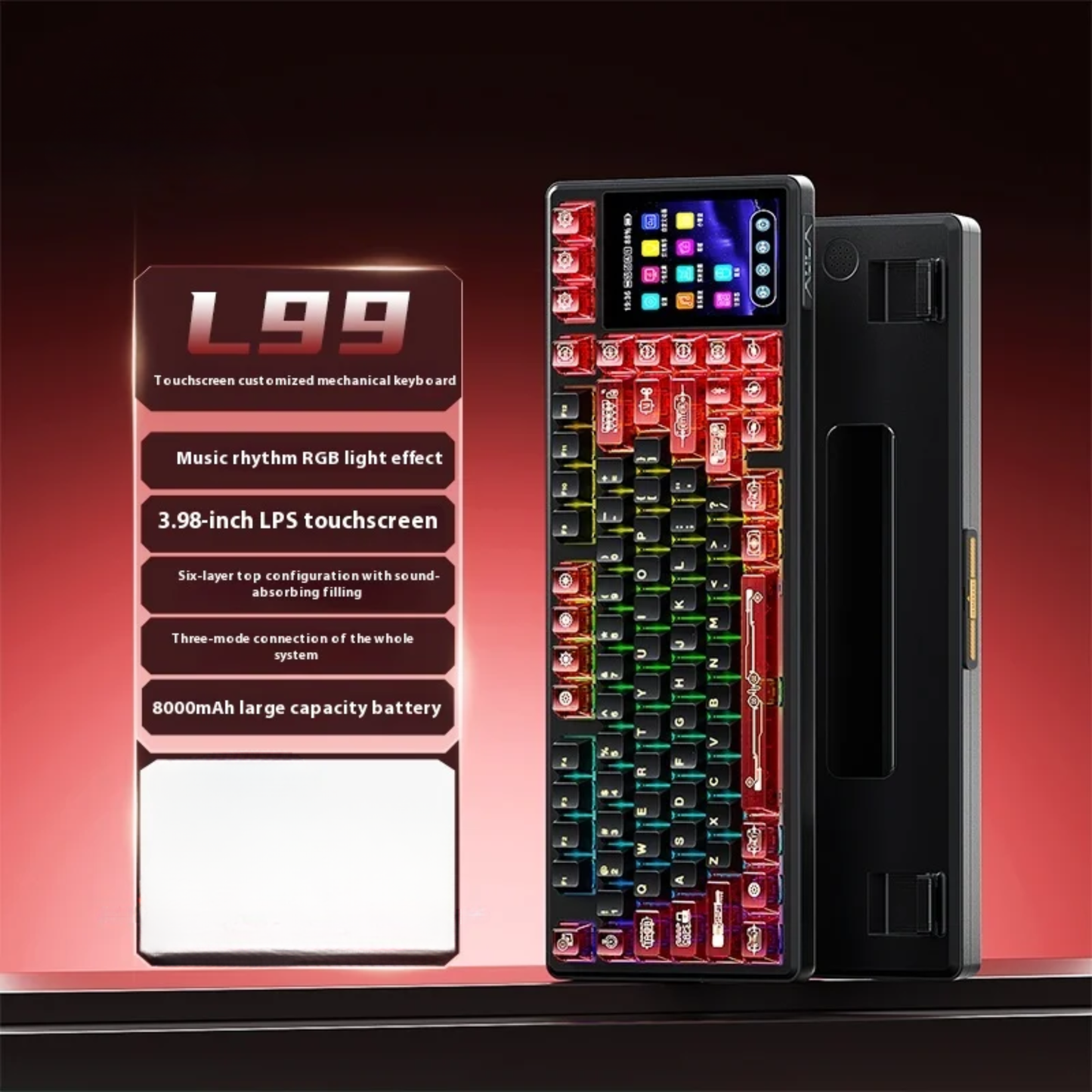 Compact 84-Key Bluetooth Keyboard with RGB and Touch Controls