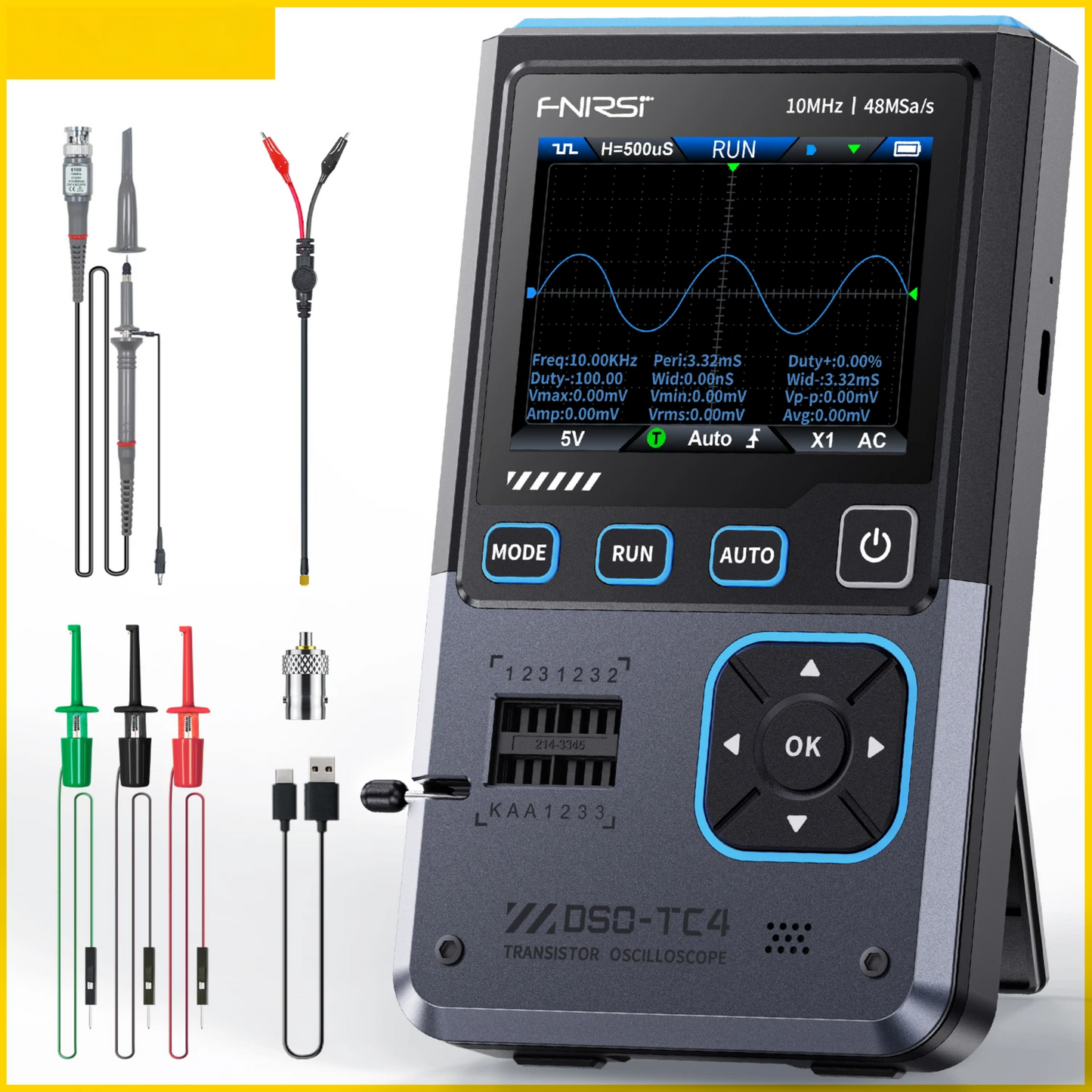 Portable 3 in 1 Digital Oscilloscope with Transistor Tester