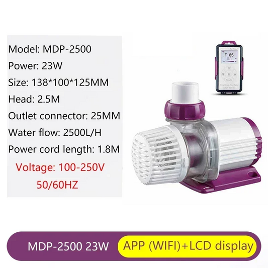 Compact 23W Adjustable Fish Tank Pump with LCD Display