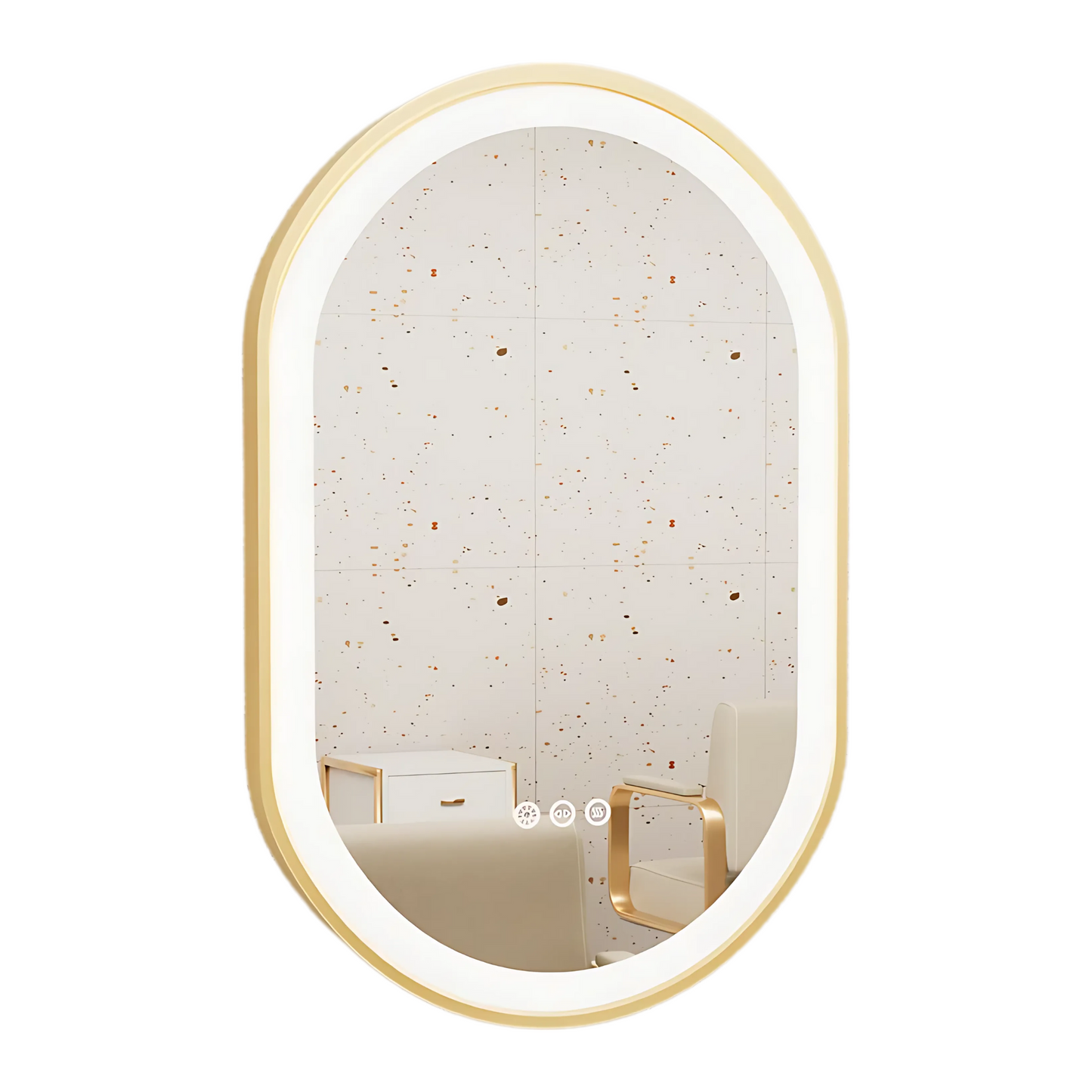 80cm Oval LED Bathroom Mirror with Demister Pad