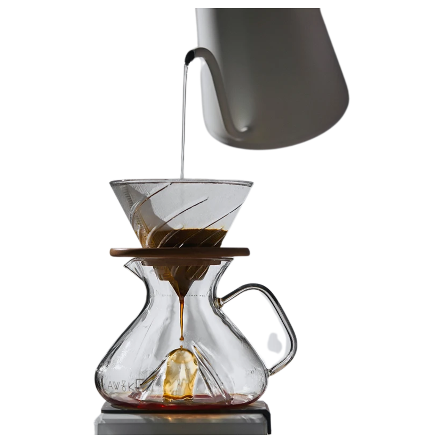 Transparent Pour Over Coffee Maker Set with Manual Grinder