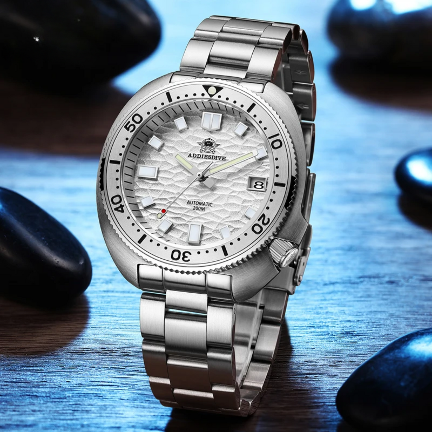 Silver Luxury Automatic Mechanical Watch with Sapphire Crystal