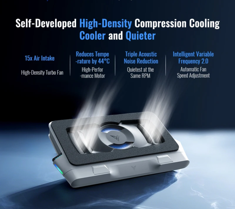 Portable Dual-Fan Laptop Cooler Stand for Gaming and Work