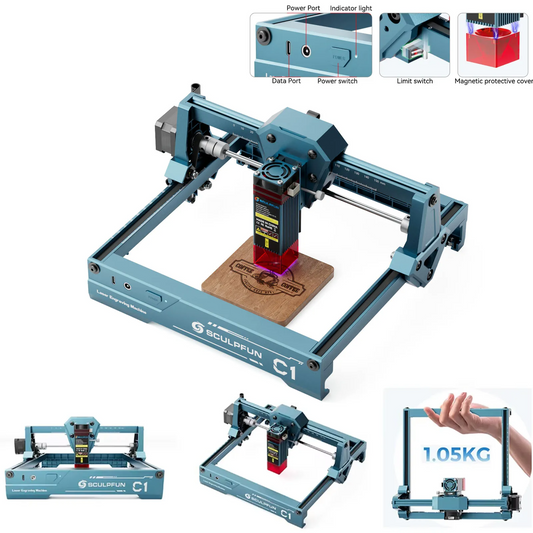 Mini Laser Engraver 150x130mm 3W for Wood & Leather