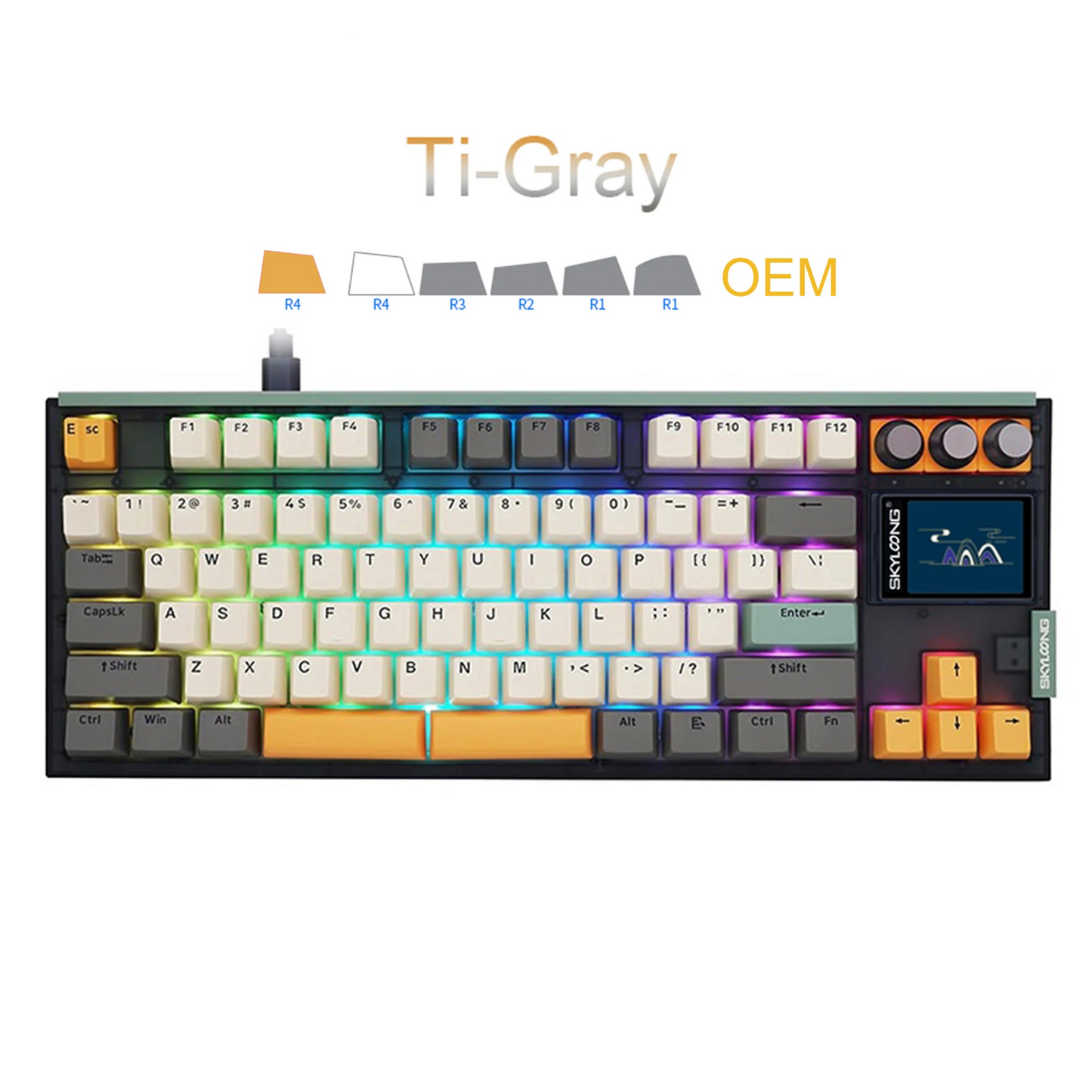 3-Mode RGB Gaming Keyboard with 2-Inch Display