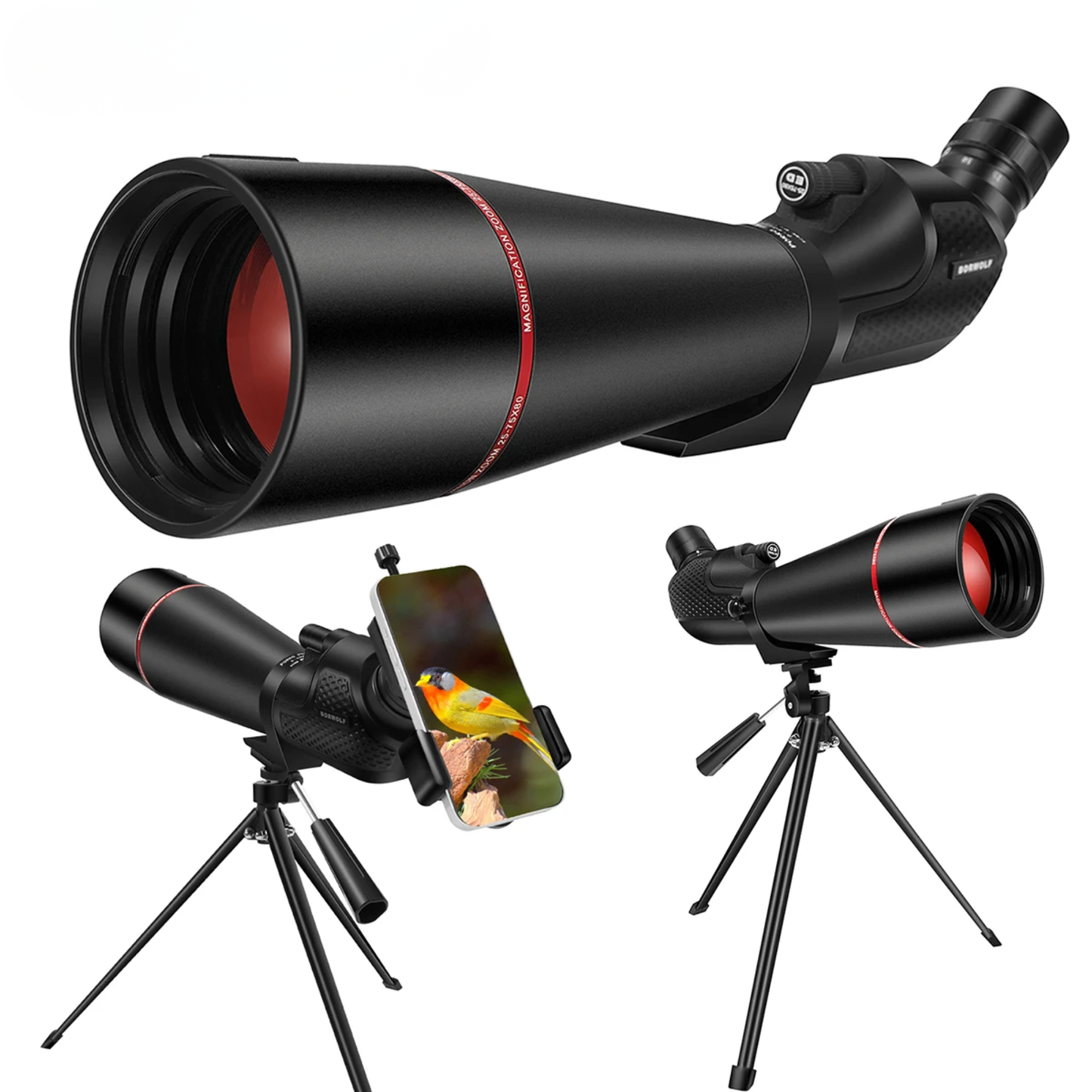 25-75x80 Telescope Spotting Scope Waterproof with Tripod