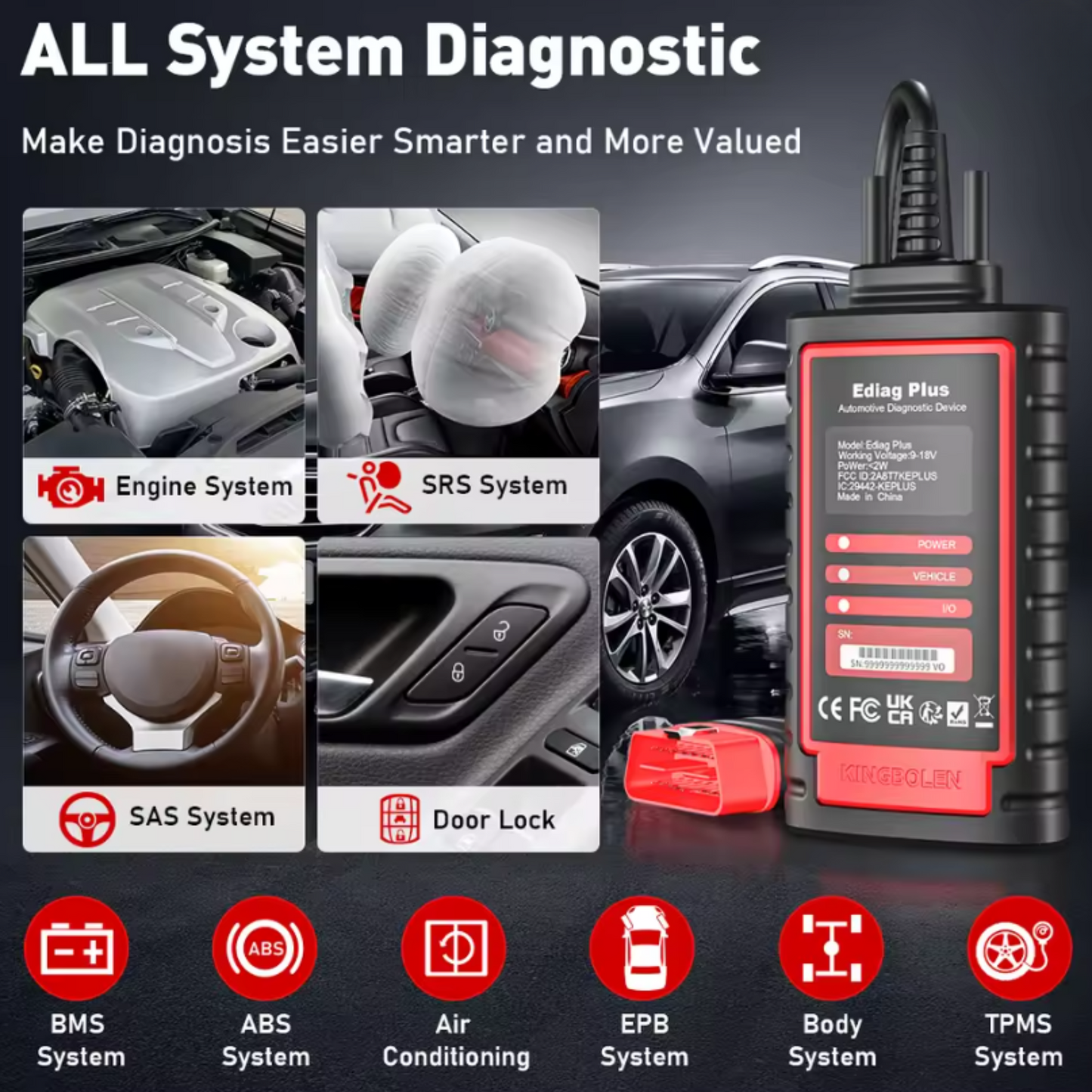 Ediag Plus OBD2 Scanner with ECU Coding and Resets