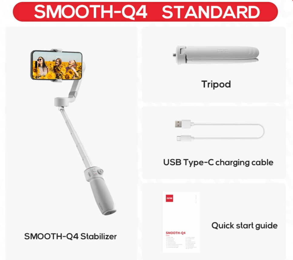 Portable 3-Axis Phone Gimbal Stabilizer for Vlogging Standard