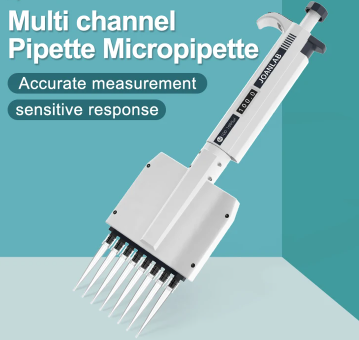 12-Channel Digital Micropipette 5–50µl Laboratory Tool
