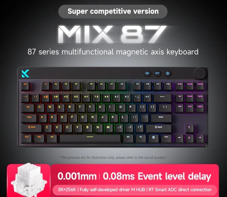 Wired 8K Gaming Keyboard 0.08ms Low Latency Black