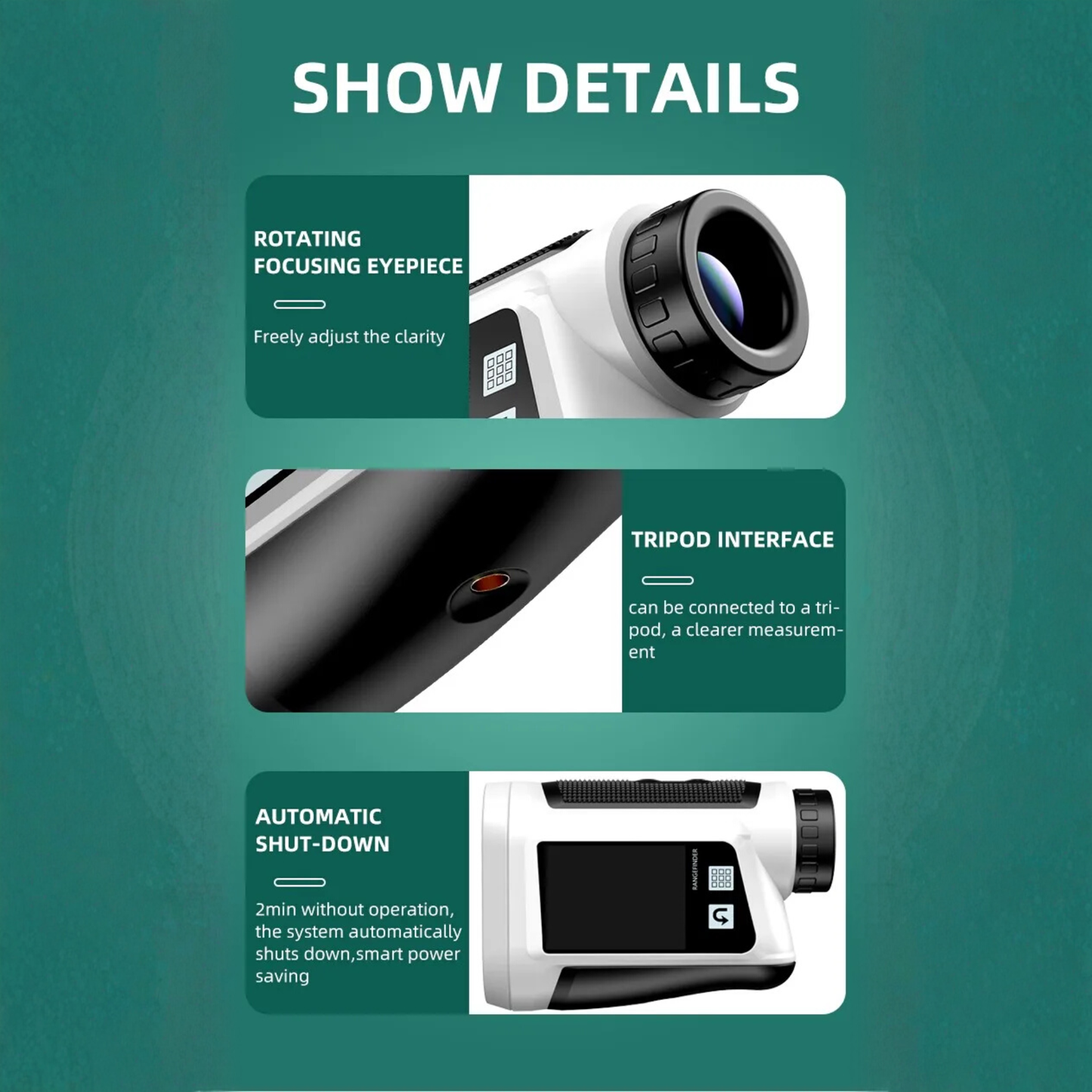 Portable 1000m Laser Distance Meter with LCD Display for Golf