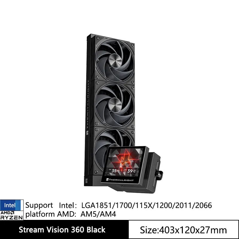 Thermalright SV 360 Black Liquid CPU Cooler with 3.5" LCD Screen