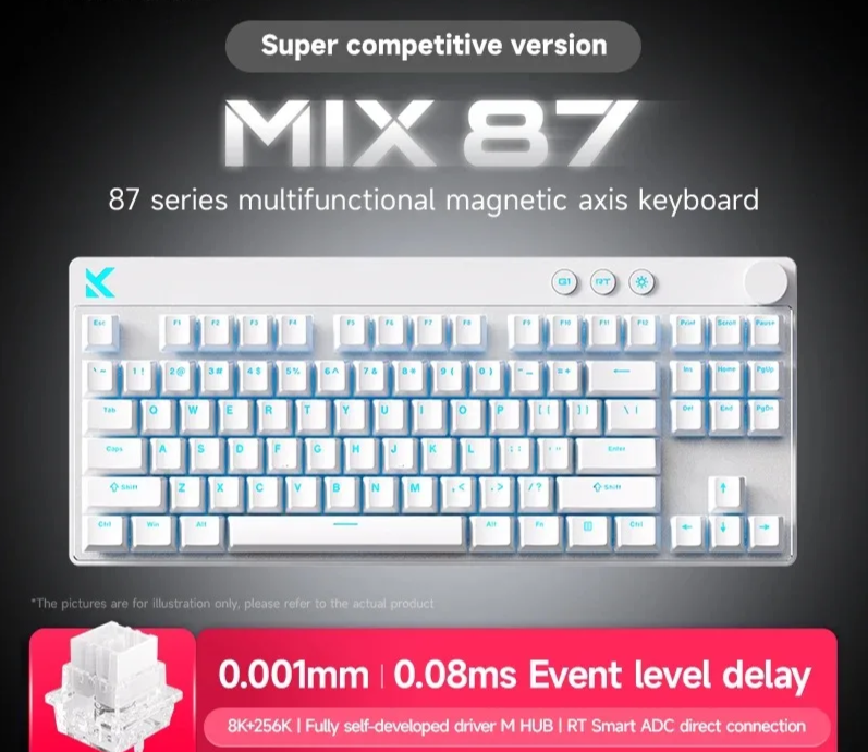 8K Magnetic Switch E-Sports Gaming Keyboard White