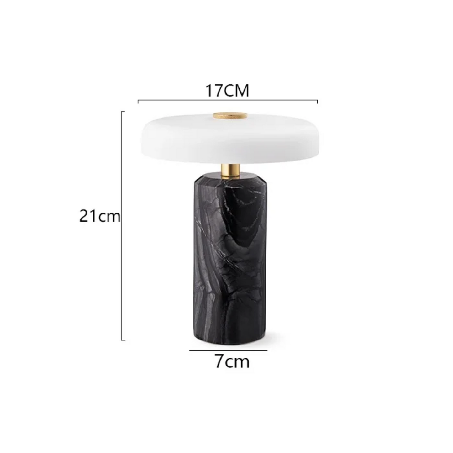Danish Style Black Rechargeable Bedside Desk Light