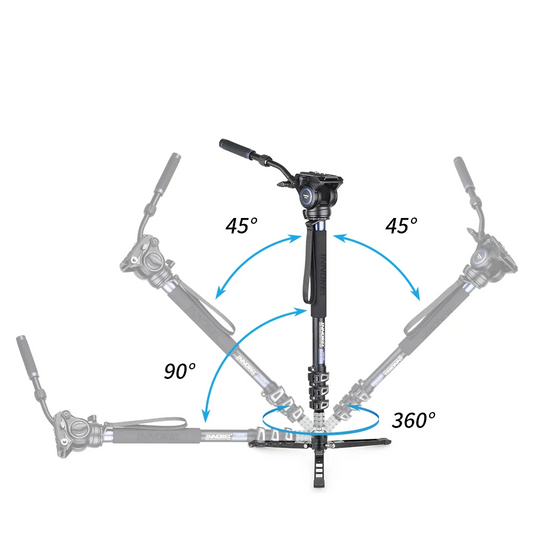 Professional Video Monopod Kit with Fluid Head Stand