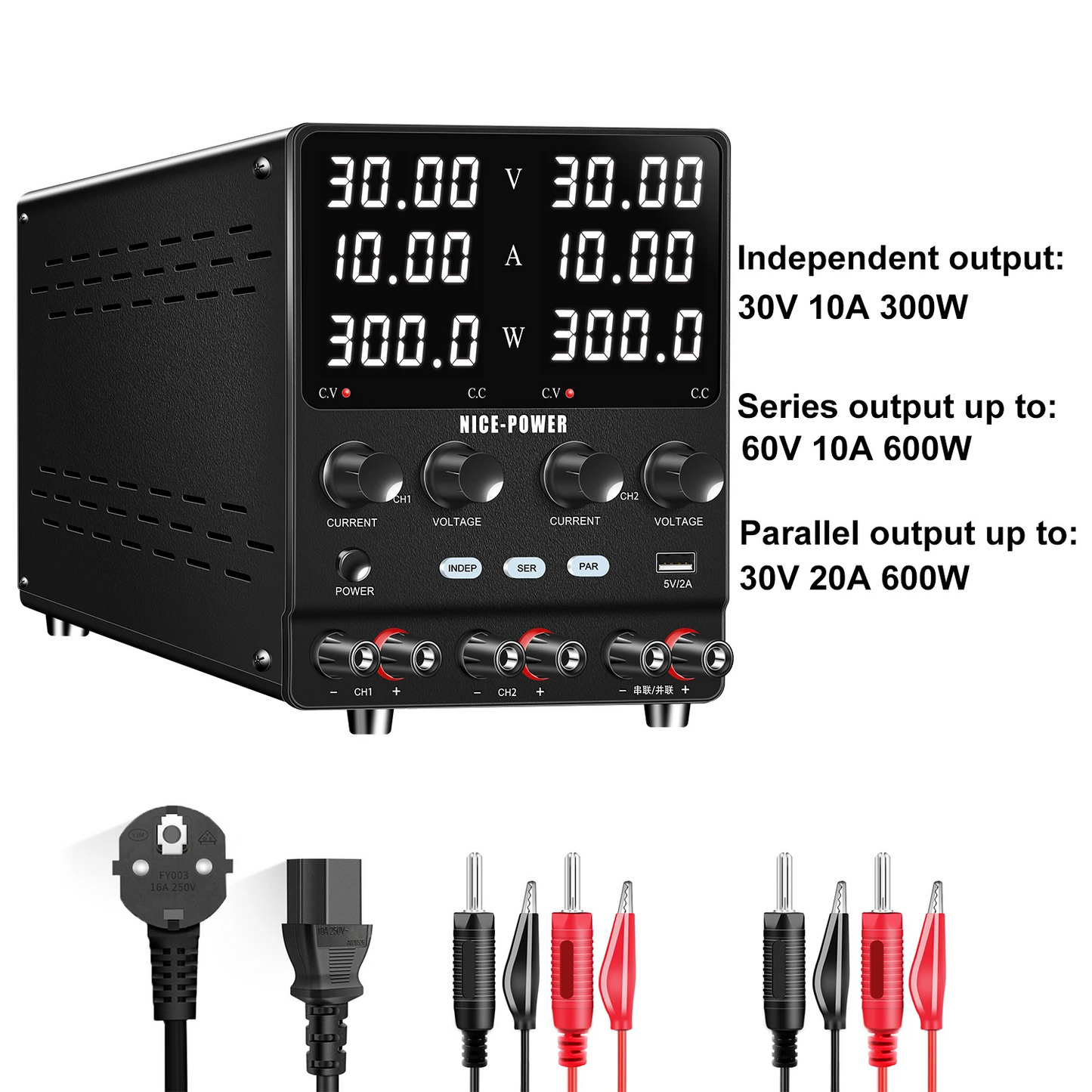 30V 10A Digital Dual-Channel Power Source Series/Parallel