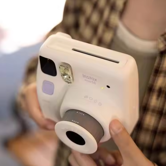 Portable Instant Camera White Mini Print Auto Exposure
