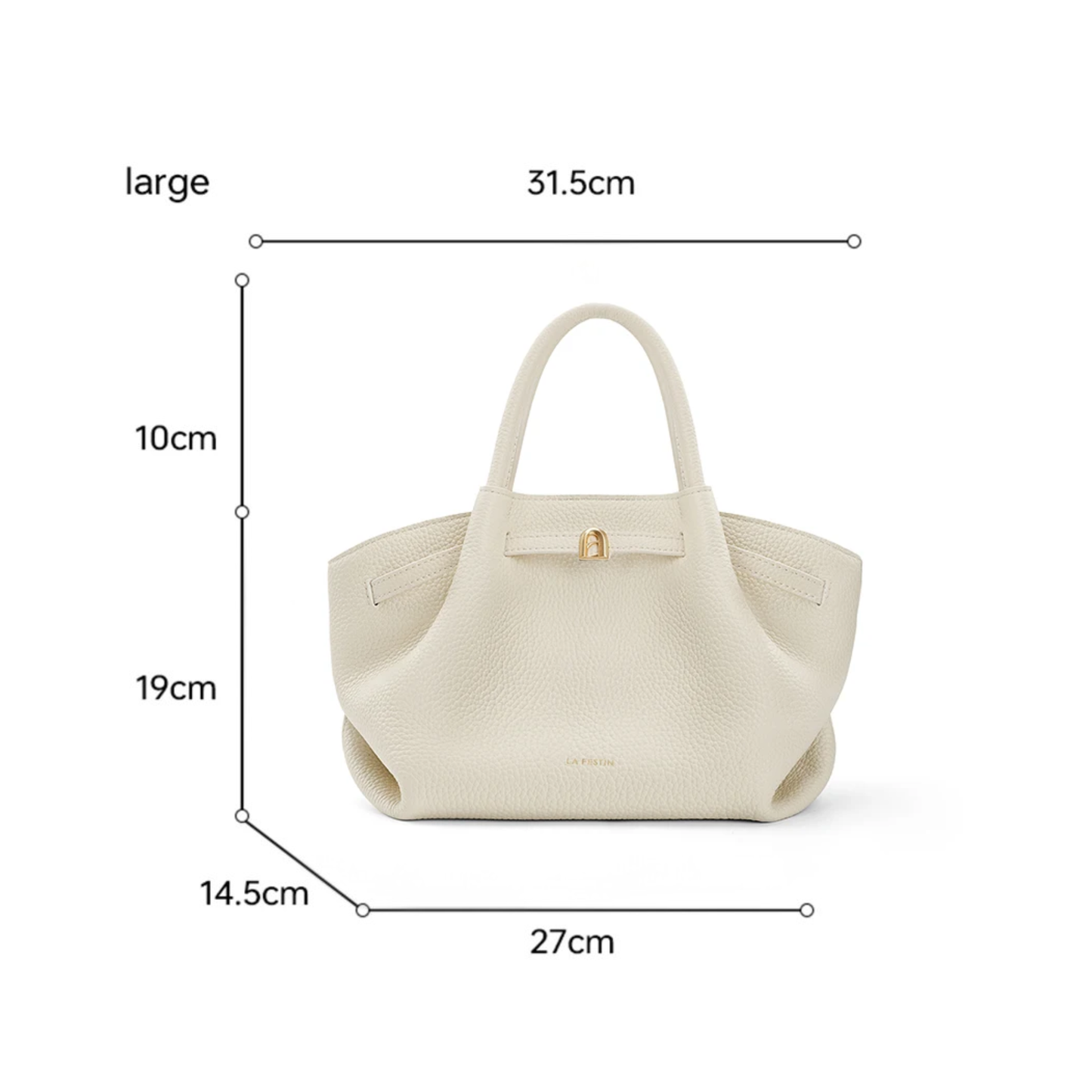 Beige Leather Tote Bag Large Everyday Handbag