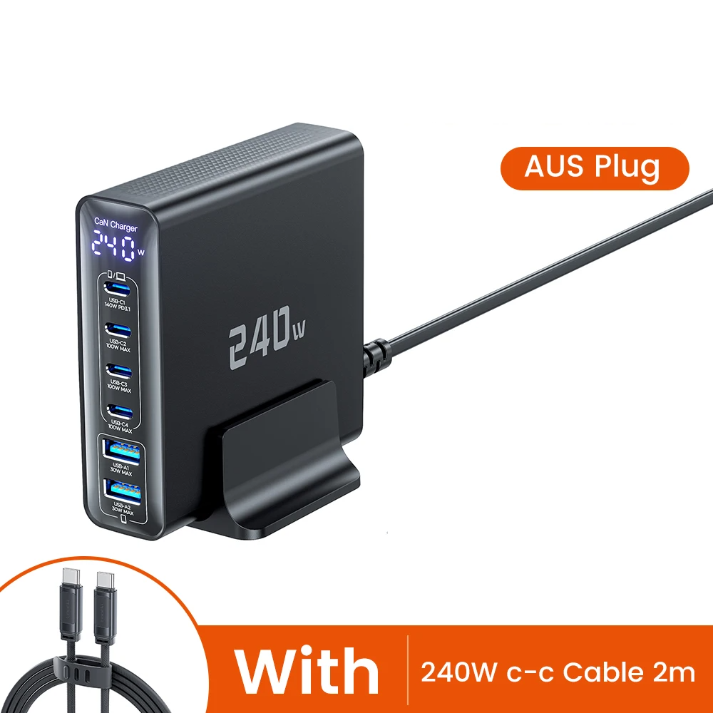 240W GaN Desktop Charger 140W USB-C 2m Cable
