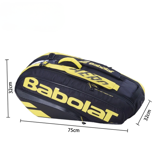 Durable 6-Racquet Tennis Bag with Extra Pockets and Carry Straps