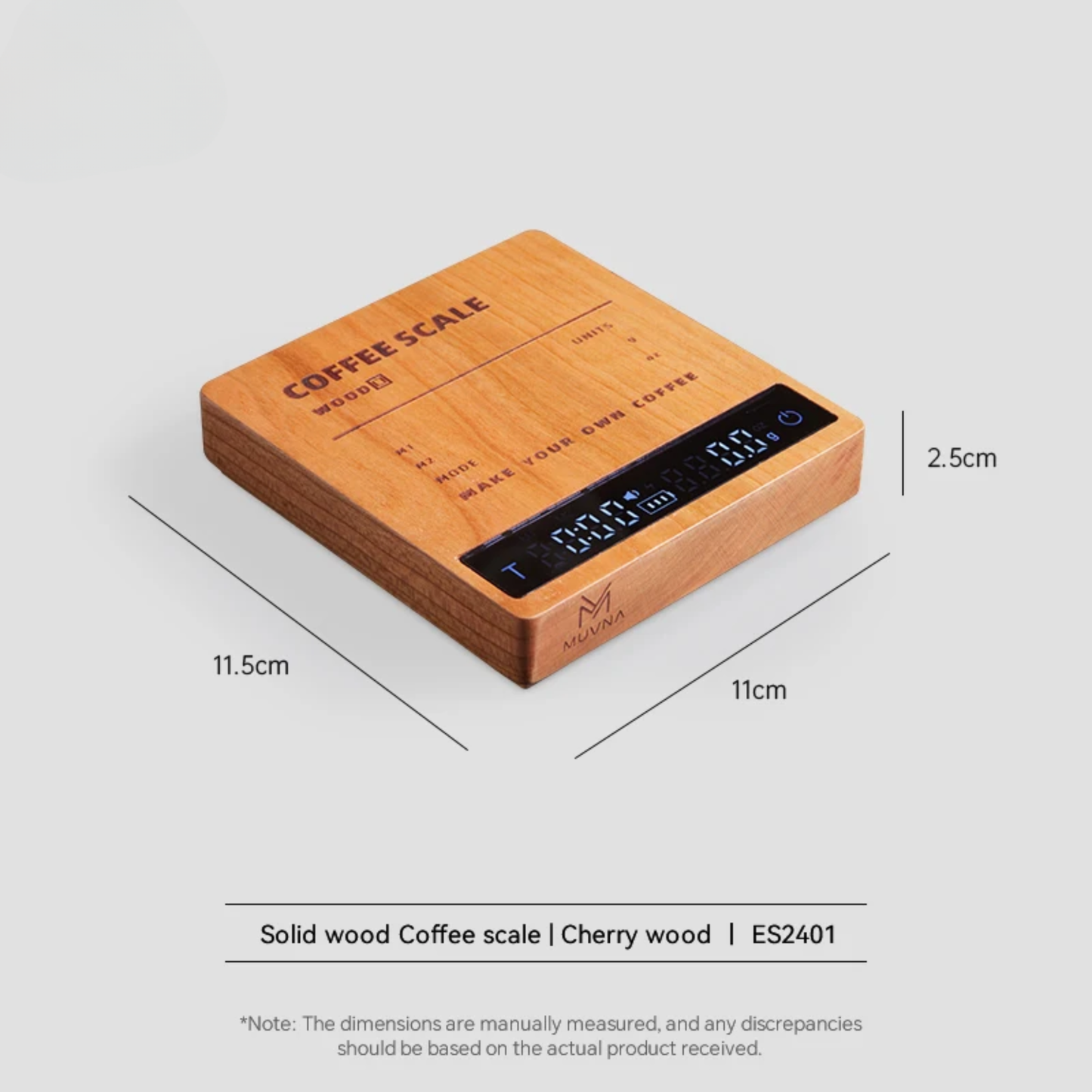 Solid Wood Cherry Coffee Scale 0.1g 2kg