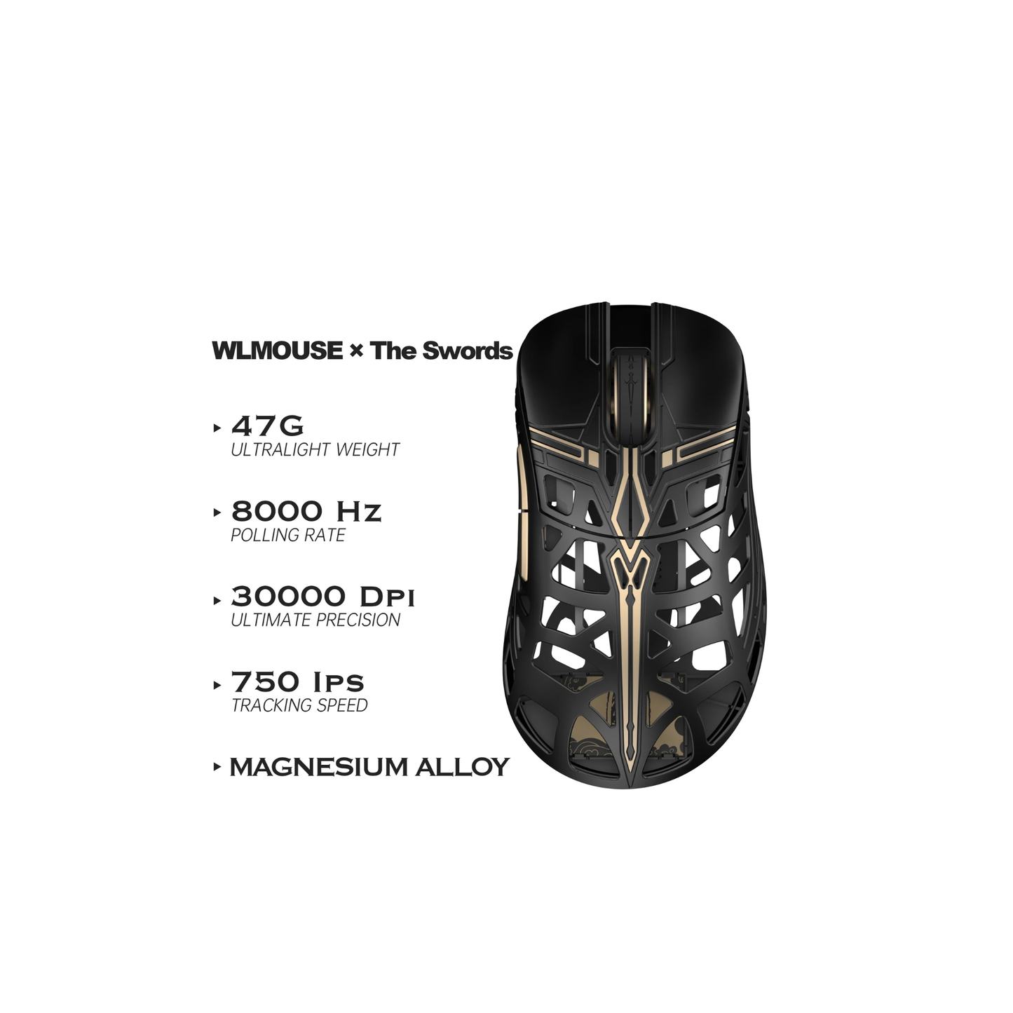 Ruby Ultra Light 47g Wireless Esports Mouse PAW3950 Sensor