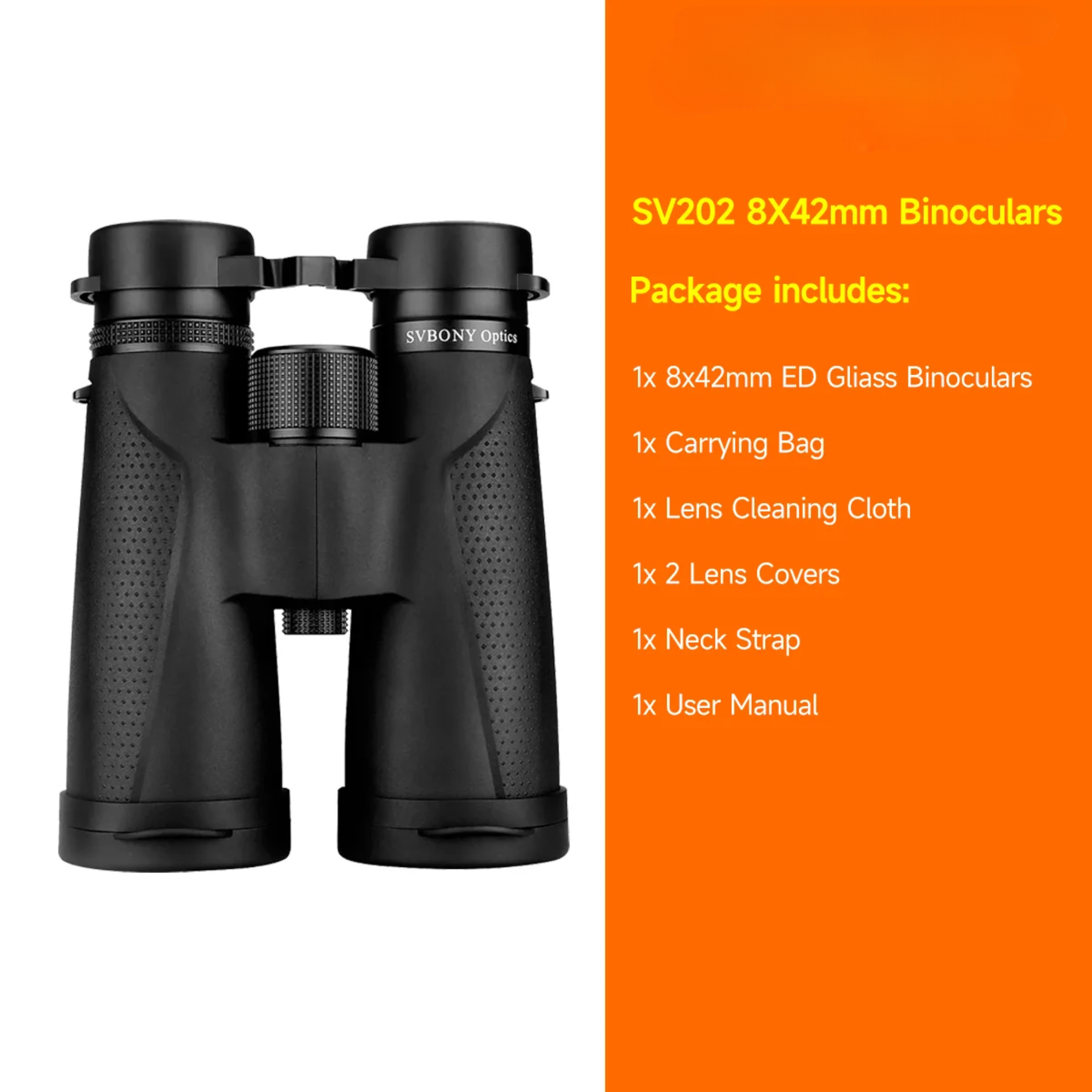 8x42 ED Waterproof Binoculars for Outdoor Viewing