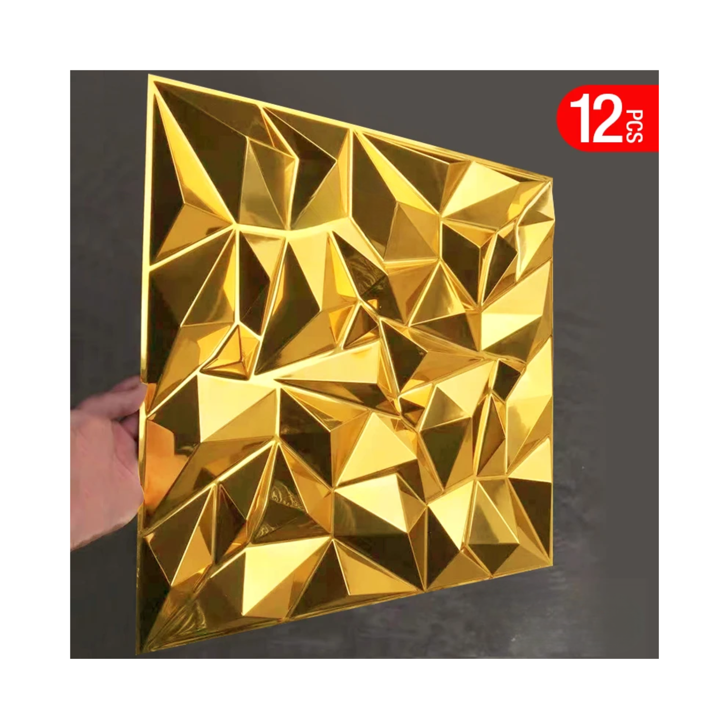 G-Luxury Geometric 3D PVC Wall Panels 12-Pack
