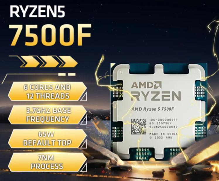 Ryzen 5 7500F 6-Core 12-Thread AM5 Desktop Processor