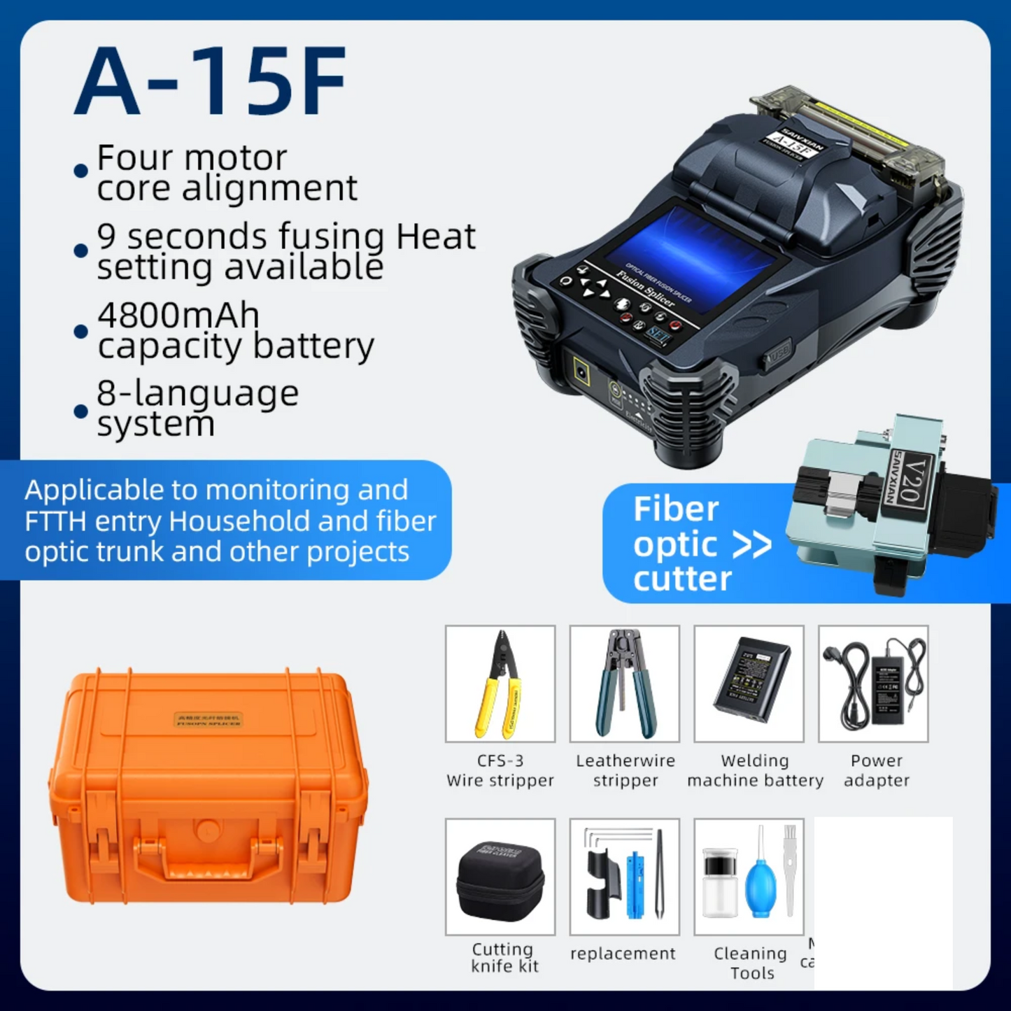 Black A-87S Automatic Fiber Optic Fusion Splicer Kit