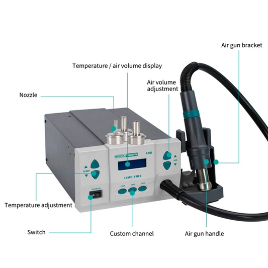 Portable 1000W Soldering Rework Station with Nozzle Set