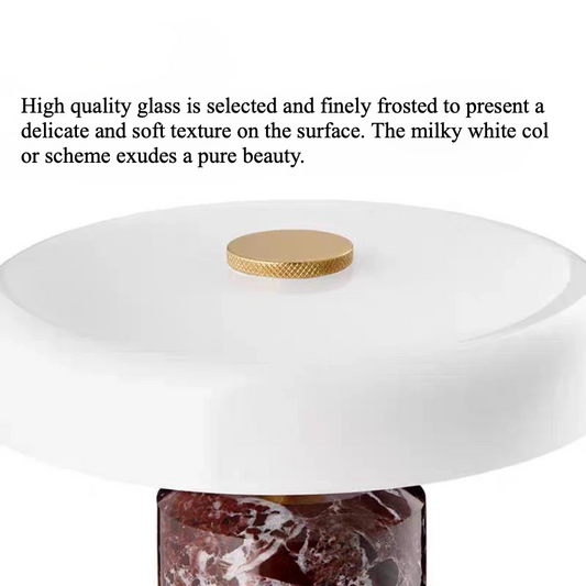 White Marble LED Table Lamp for Bedroom and Living Room