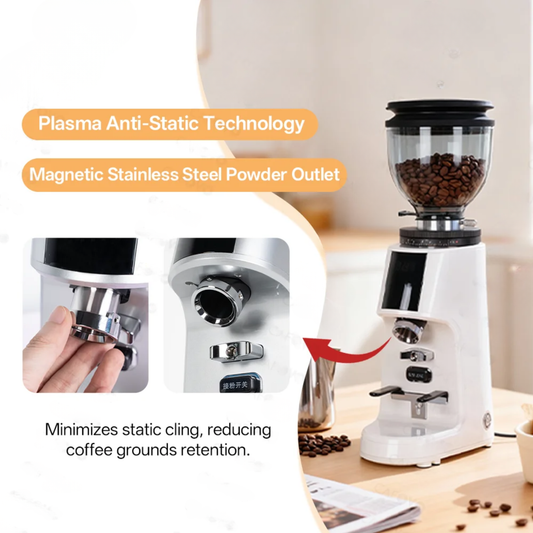 Rechargeable 64mm Flat Burr Coffee Grinder Silver 4.0