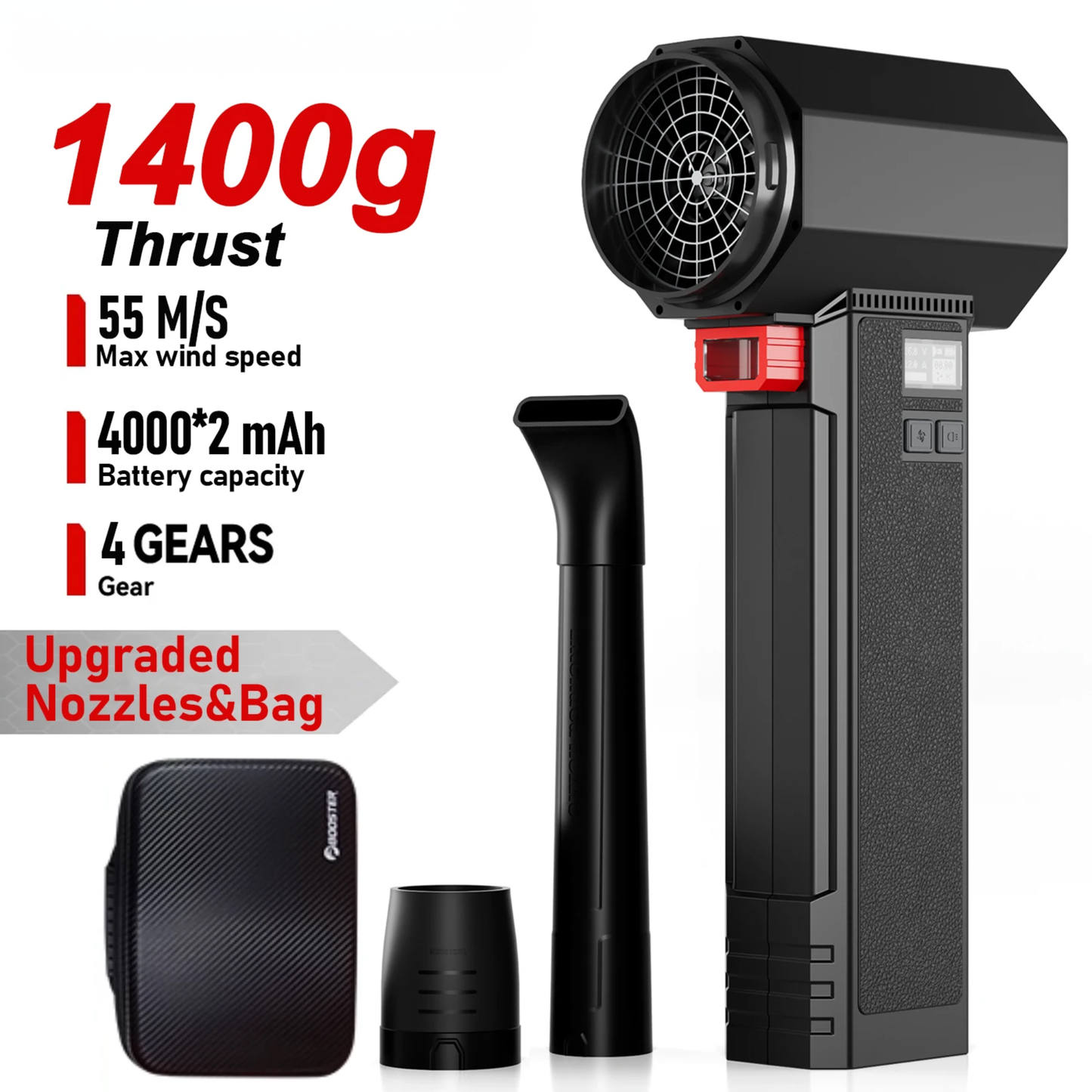 Cordless 4000mAh Turbo Fan with Cleaning Nozzles