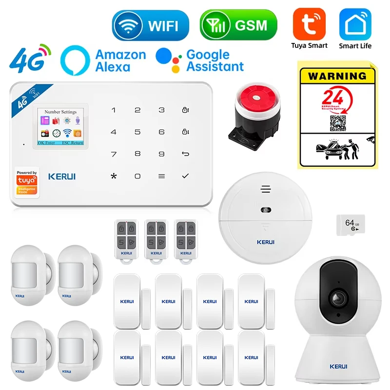 Wireless 4G WiFi Home Security Alarm Kit with App Control