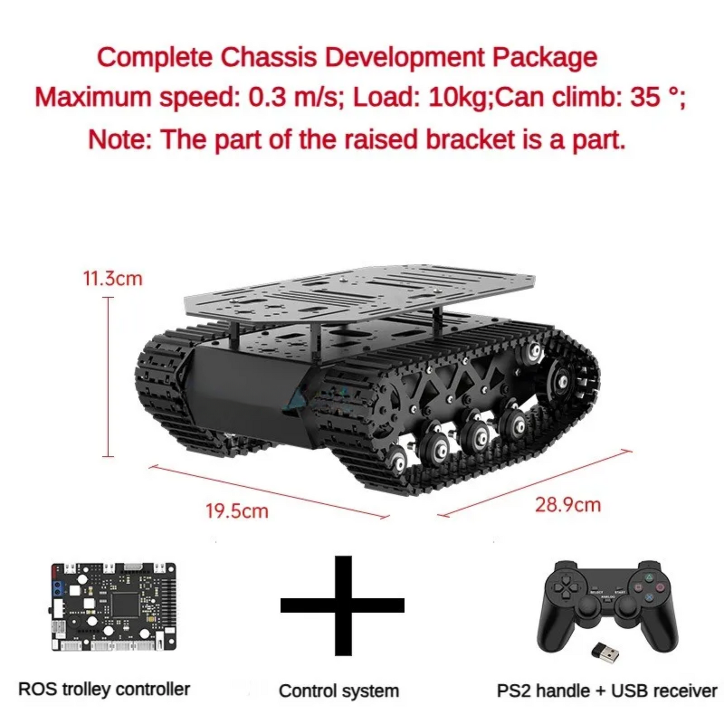 Heavy Duty 10kg Double Tank Robot Base with Shock Absorption