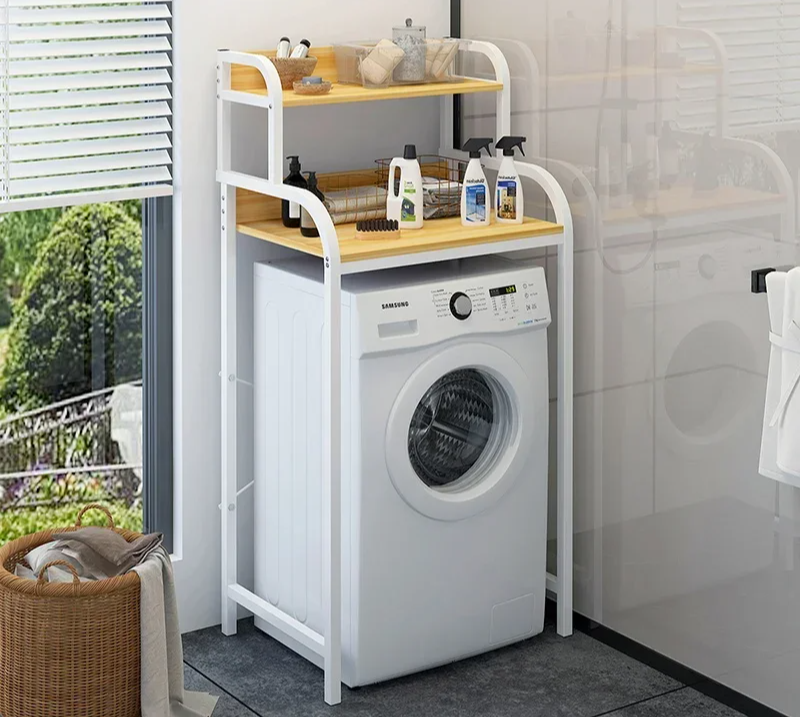 140cm Bathroom Storage Rack White Floor Stand