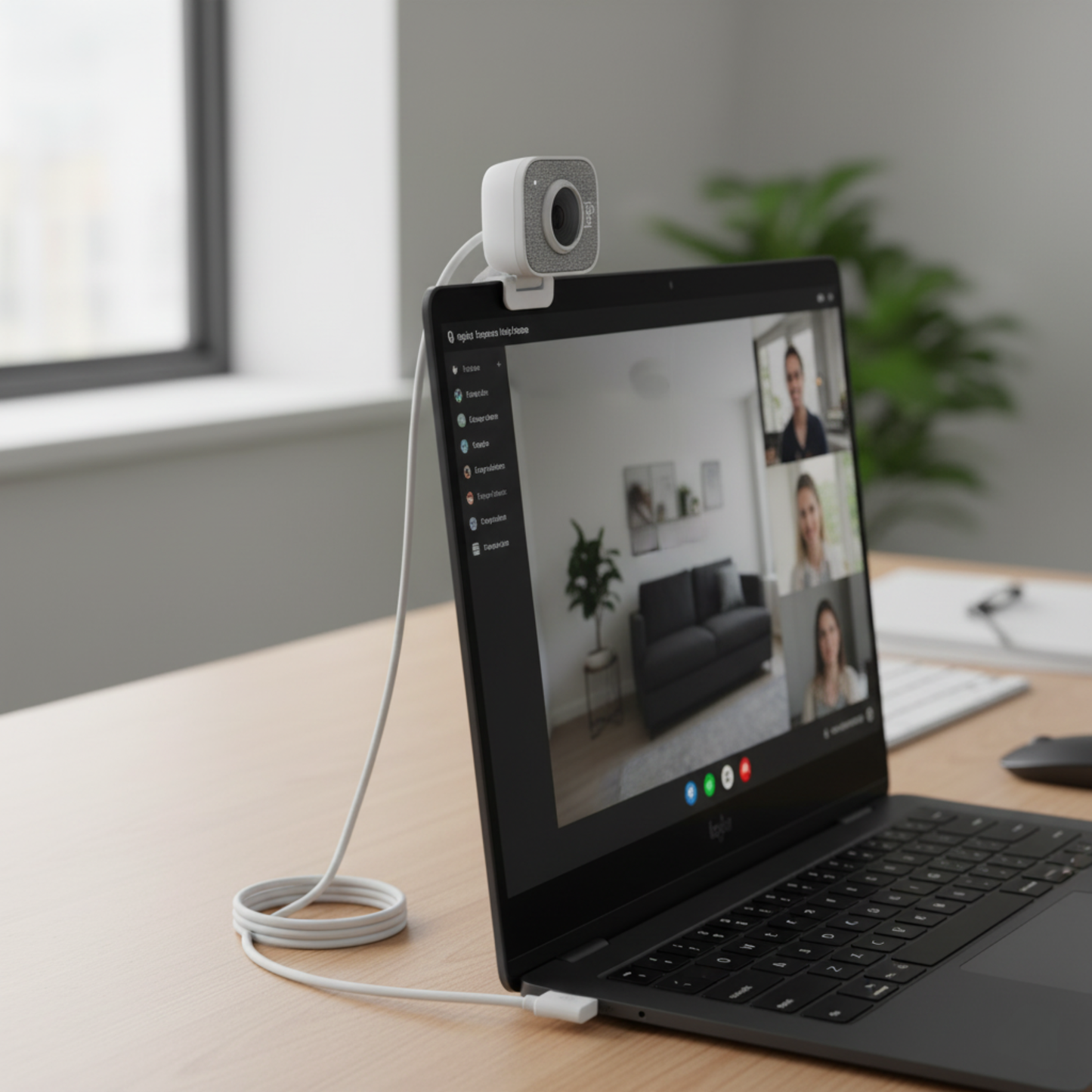Professional USB Webcam 60fps Autofocus Streaming Camera White