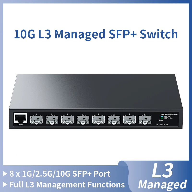 Smart 8 Port 10G SFP Managed Switch with LACP Support