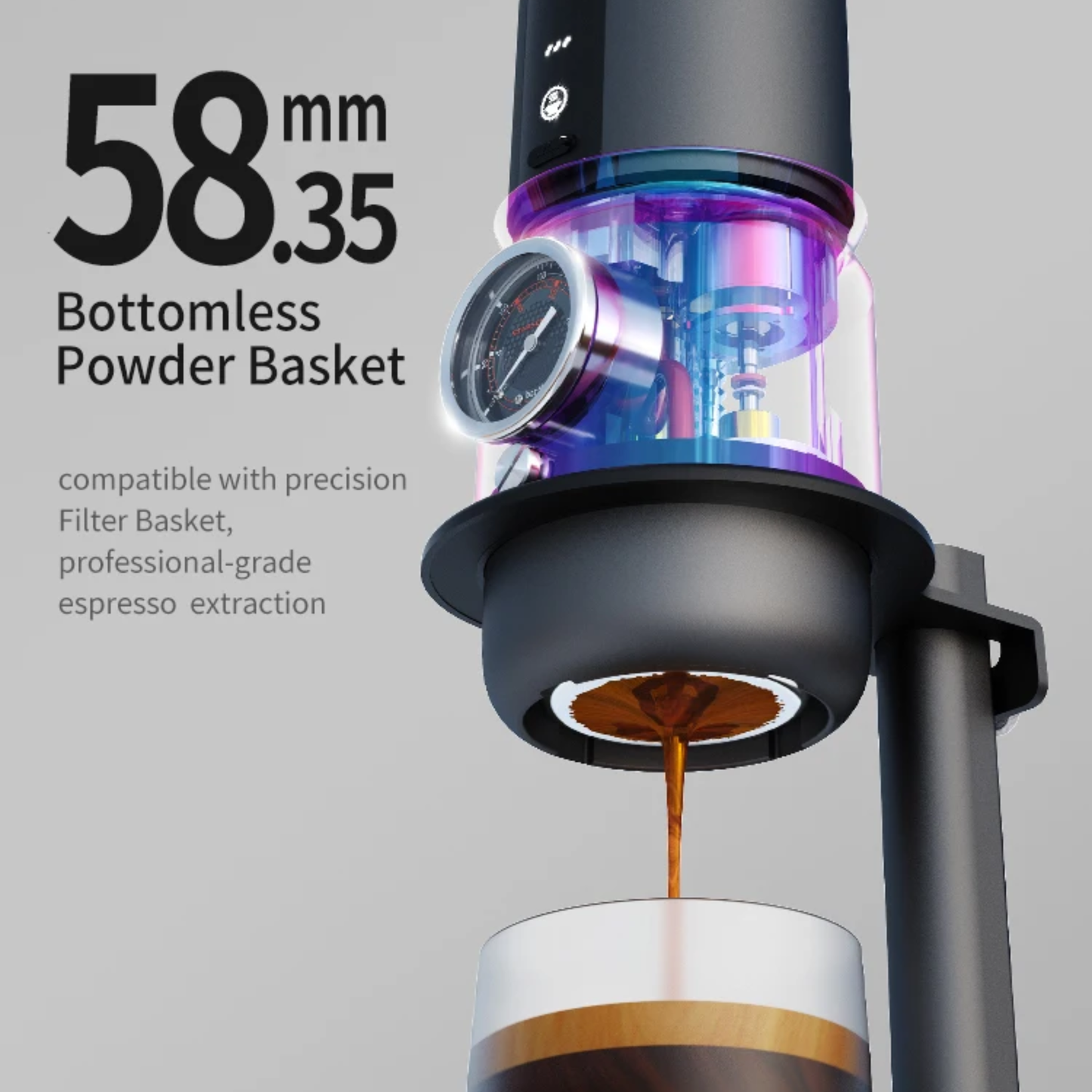 Rechargeable Travel Coffee Maker with Tamper and Bracket