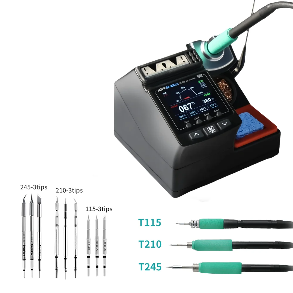 Complete Soldering Station Kit 180W 3 Handle 9 Tips