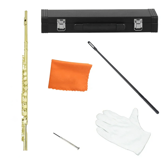 Professional Flute Set with Cleaning Kit and Gloves