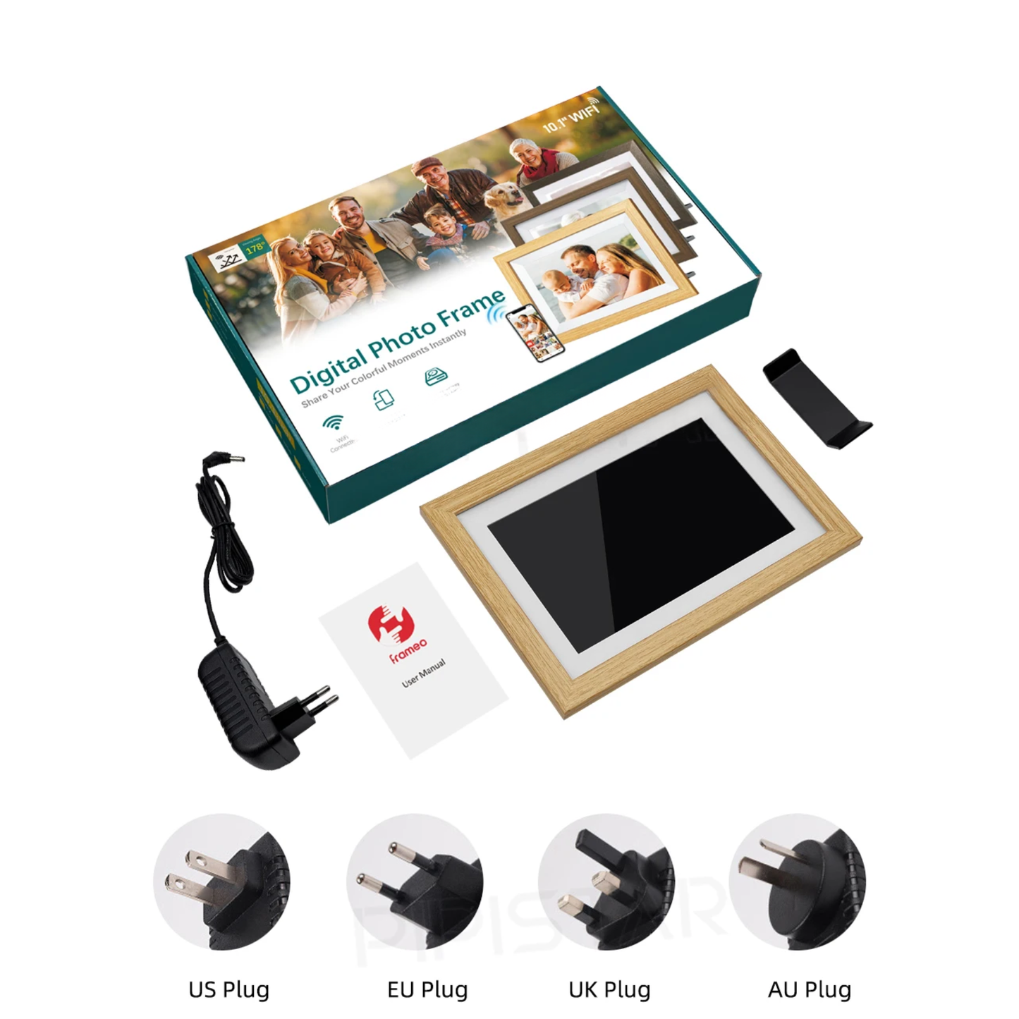 10.1 Smart WiFi Digital Photo Frame 64GB Wooden