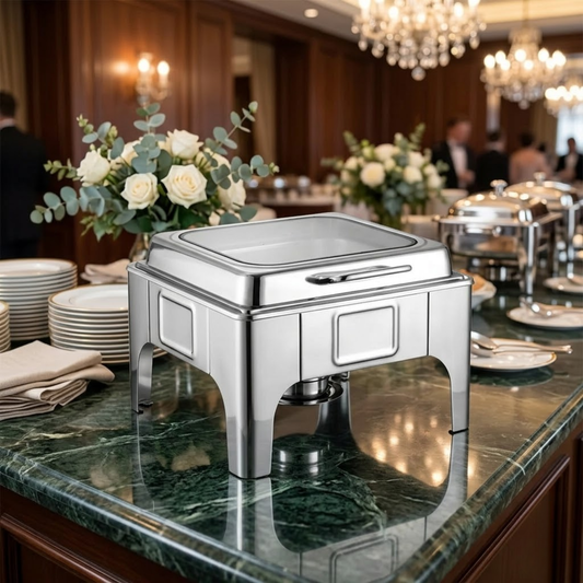 6L Stainless Steel Chafing Dish Buffet Warmer Flip-Top Lid