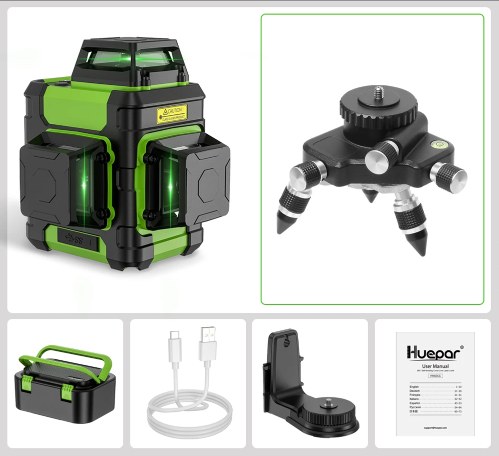360 Green Self-Levelling Laser with Full Kit