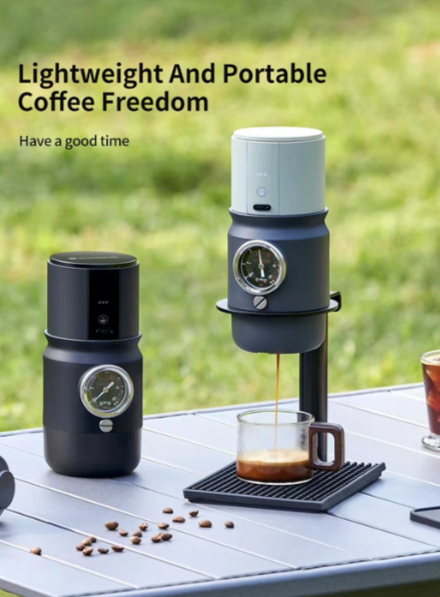 Portable Electric Espresso Machine USB-C Travel Coffee Maker Gray