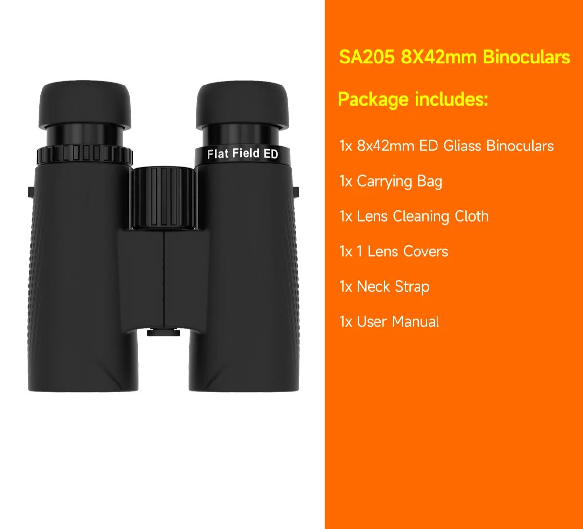 Compact 8x42 Binoculars with BAK4 Prism for Clear Bright Viewing
